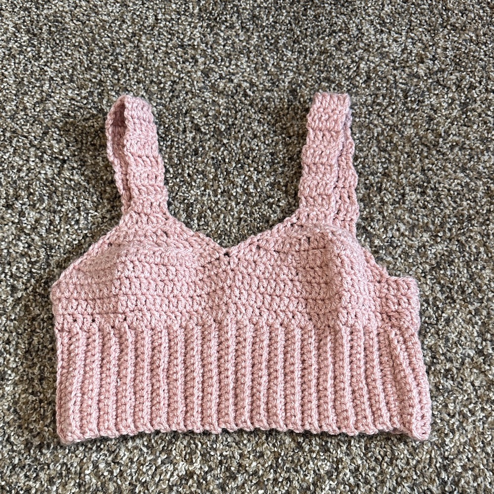 Pink Crochet Crop Top